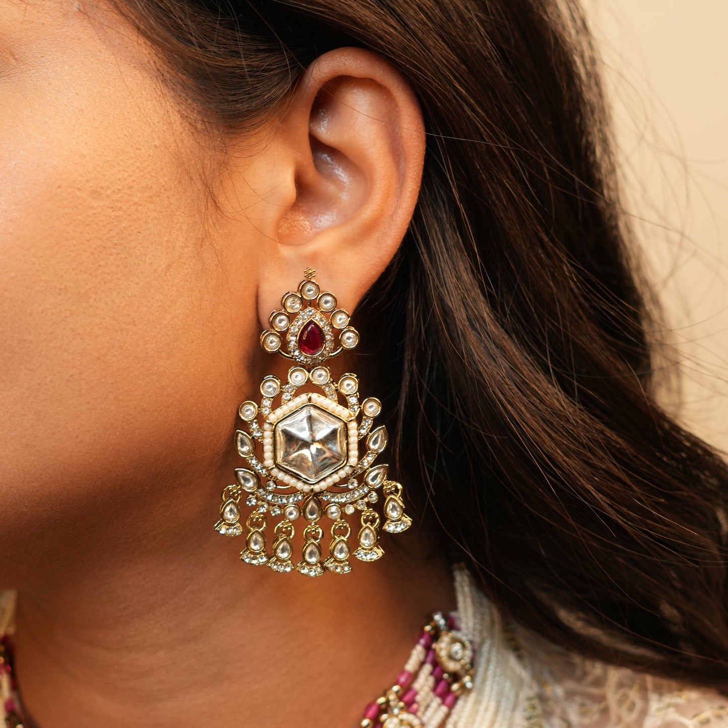 Meera Layered Necklace (Pink)