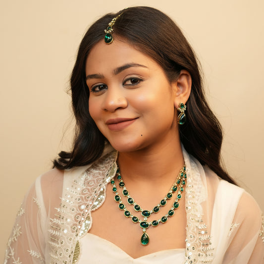 Nehal Layered Necklace (Green)