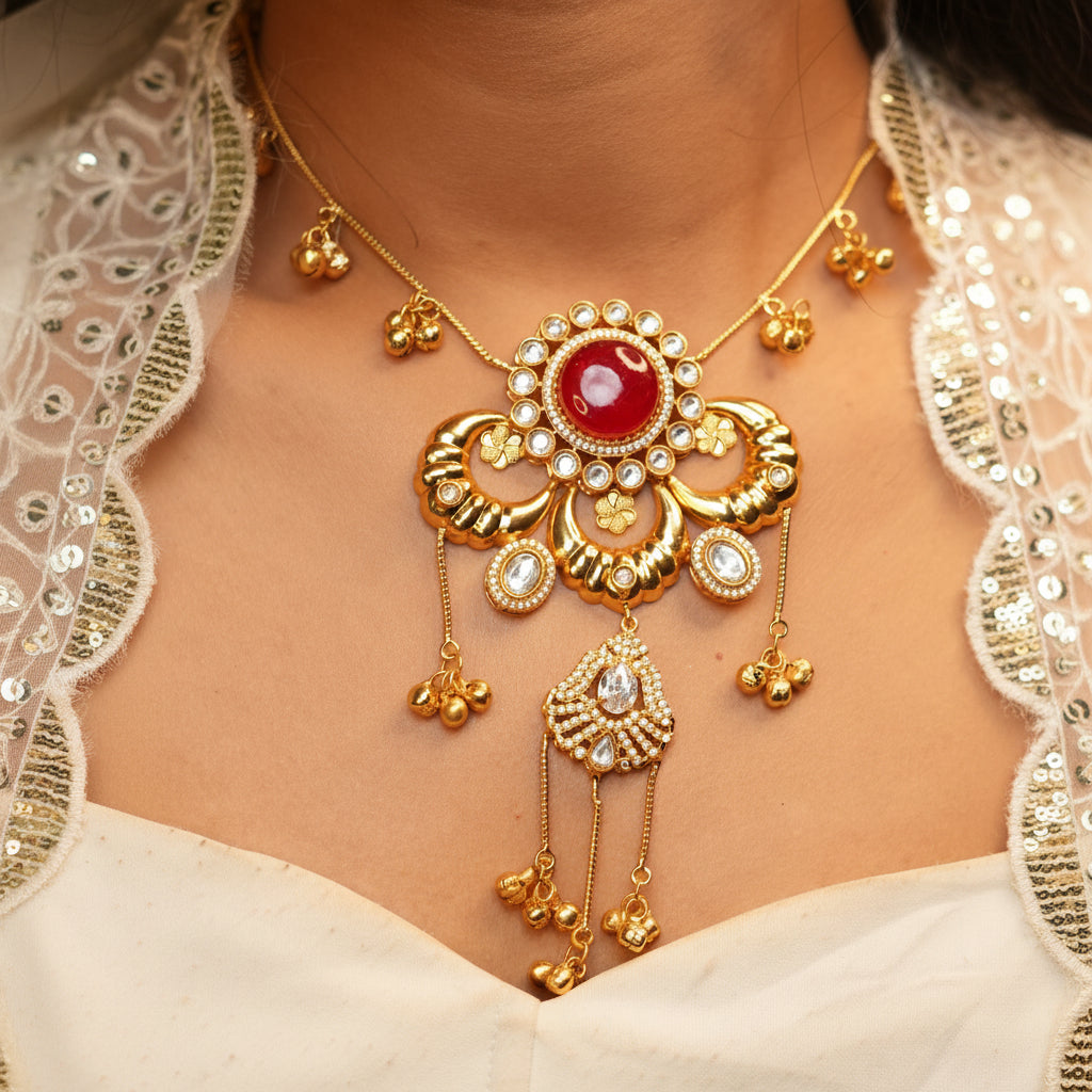 Sufi Kashmiri Necklace (Red)