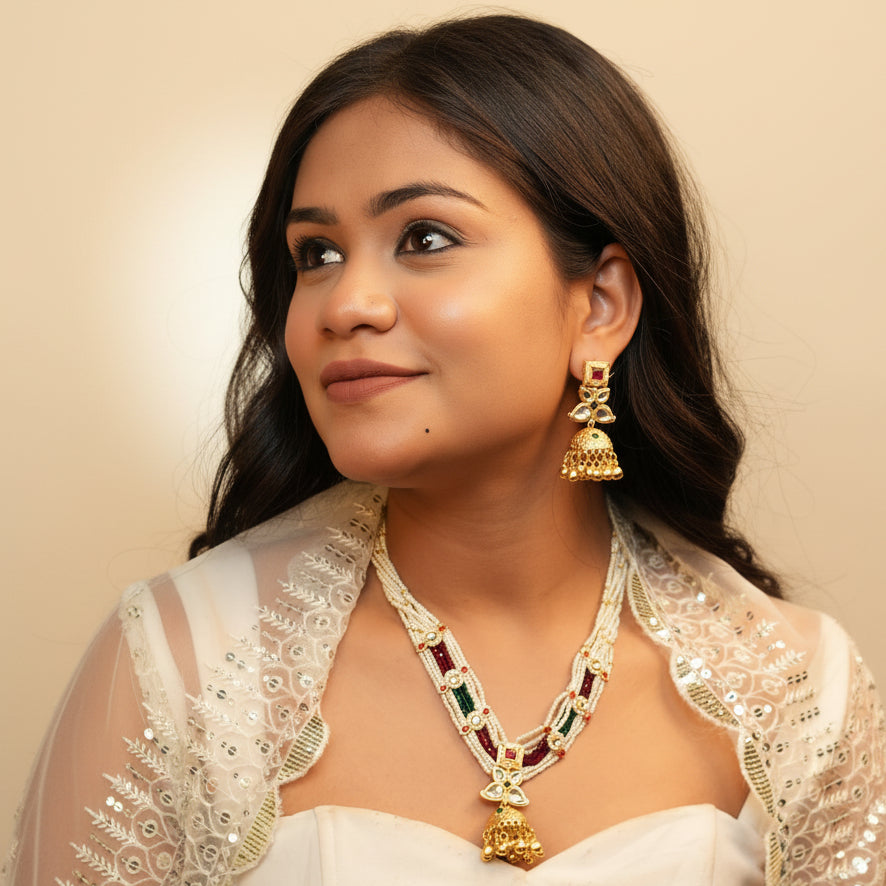 Samira Kashmiri Necklace (Wine-Green)