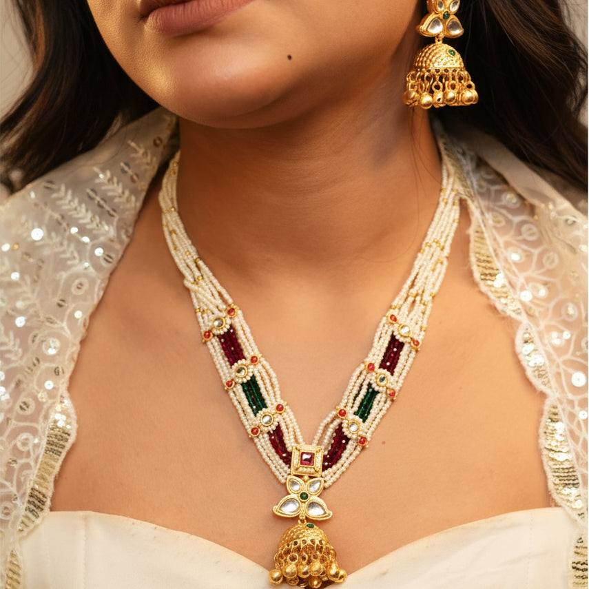 Samira Kashmiri Necklace (Wine-Green)