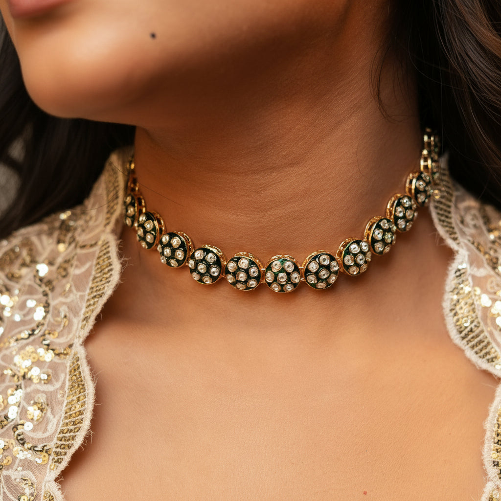 Meher Kundan Necklace (Green)