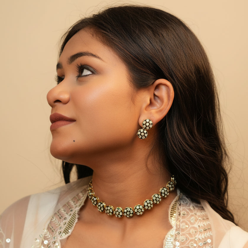 Meher Kundan Necklace (Green)