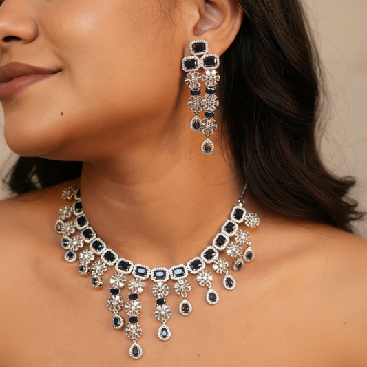 Empress Shine AD Necklace (Blue)