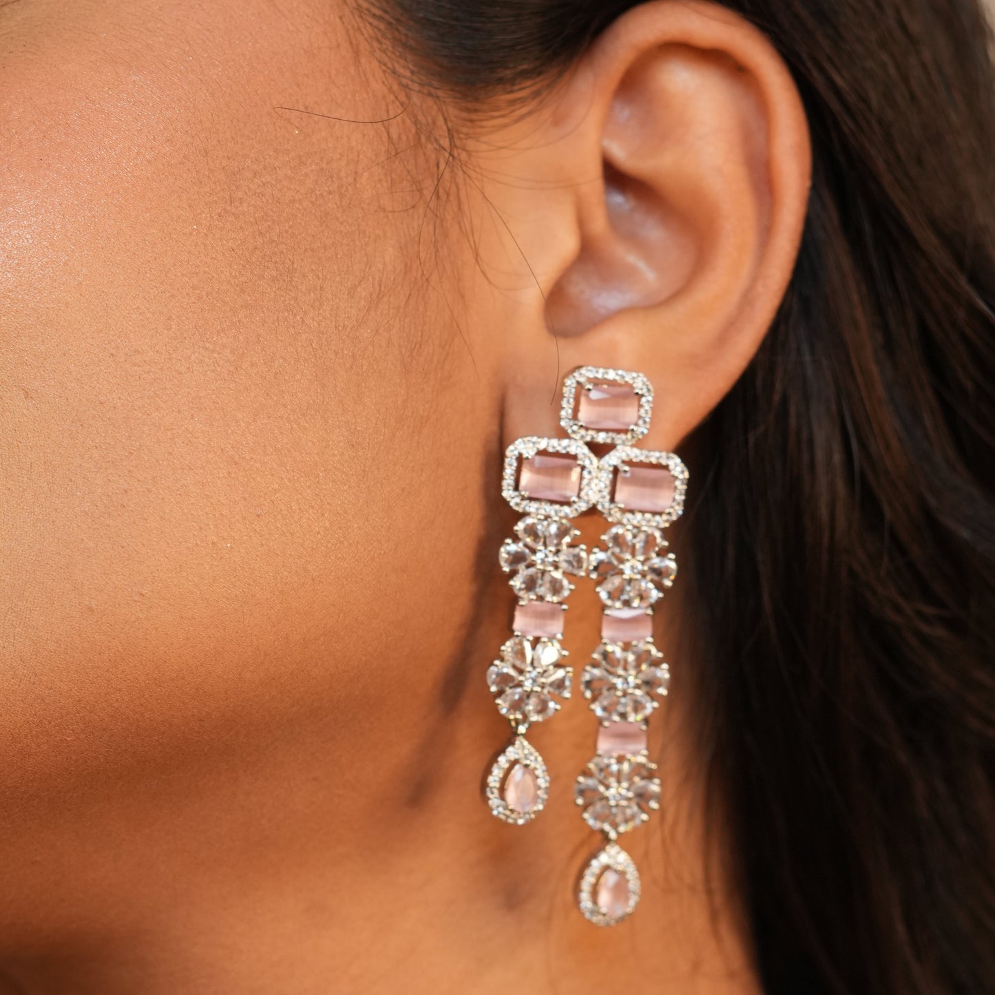 Empress Shine AD Necklace (Pink)