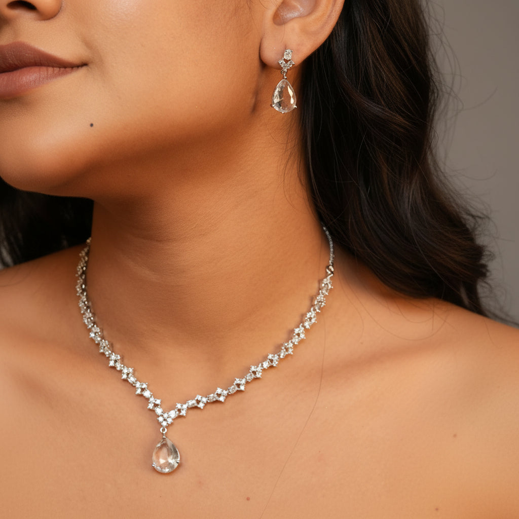 Aqua AD Necklace (Silver)