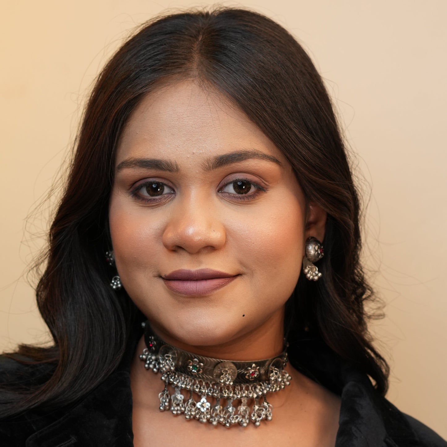 Riya Oxidize Necklace (Pink-Green)