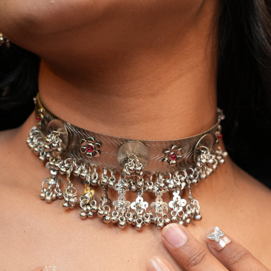 Riya Oxidize Necklace (Pink)