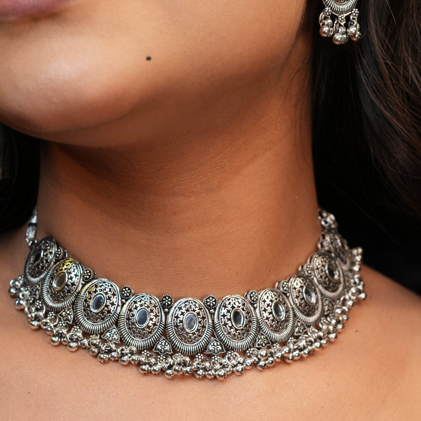 Nandani Oxidize Necklace with Maang tikka