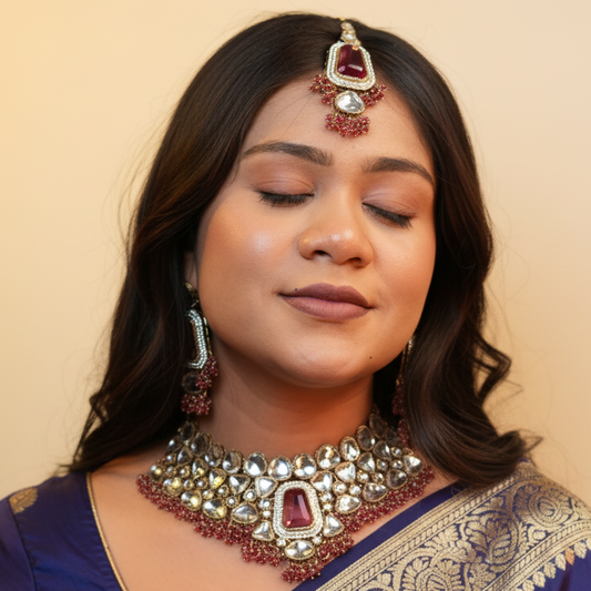 Arya Bridal Necklace (Pink)