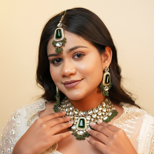 Arya Bridal Necklace (Green)