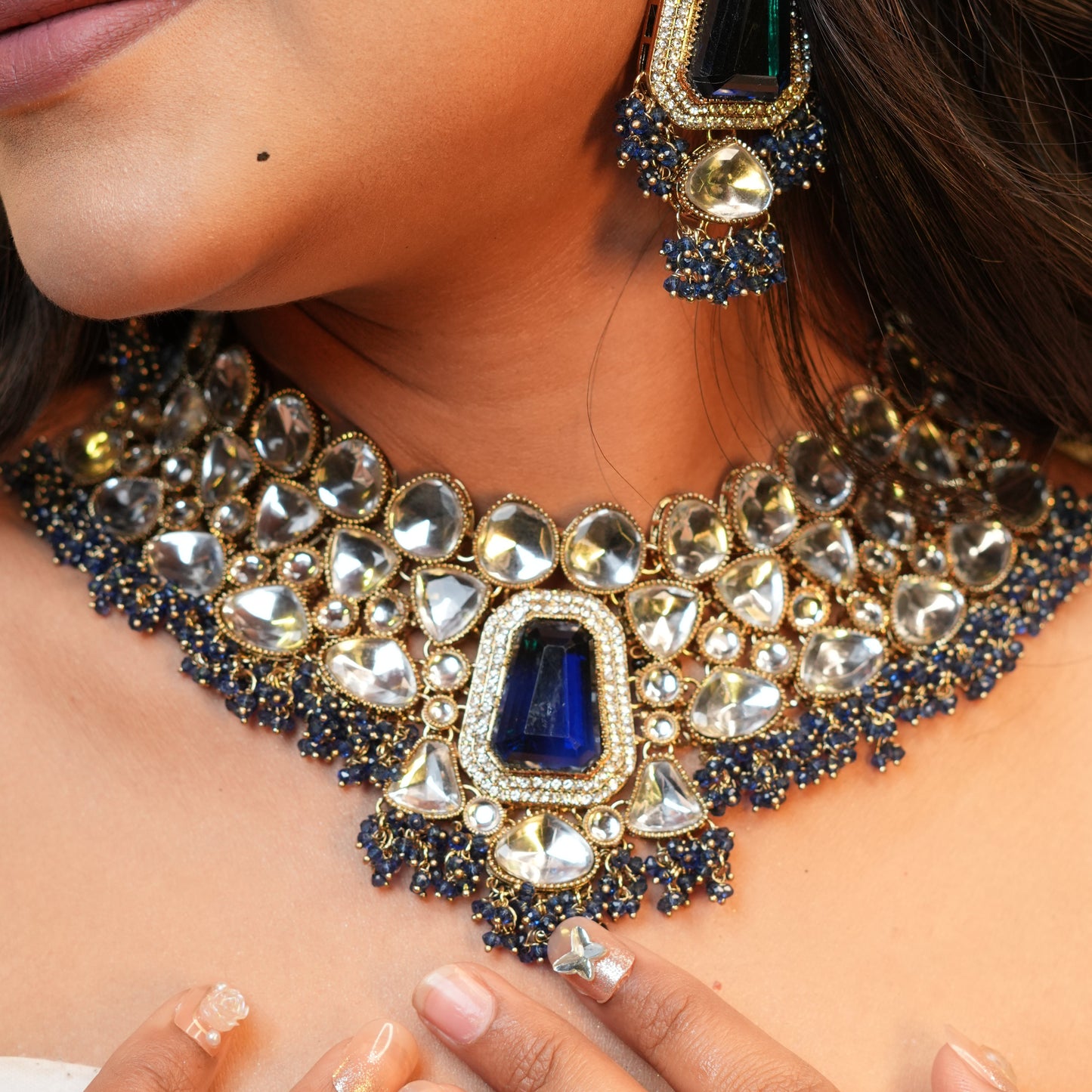 Arya Bridal Necklace (Blue)