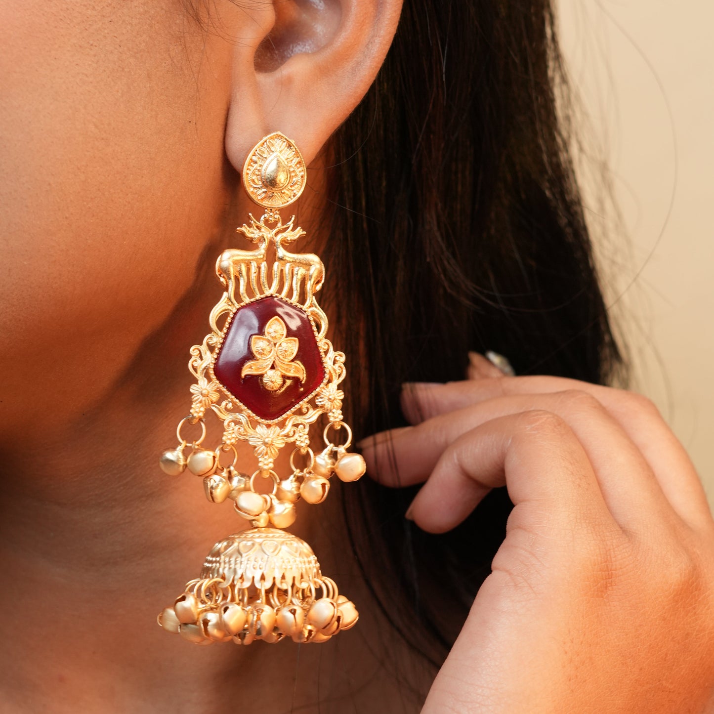 Deer Royale Kashmiri Earrings