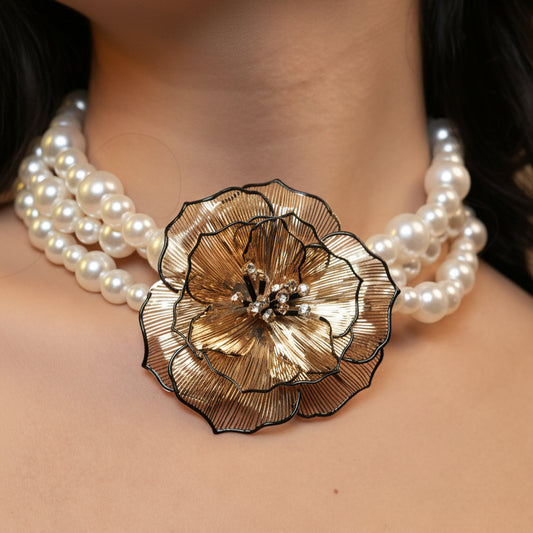 Golden Pearl Necklace