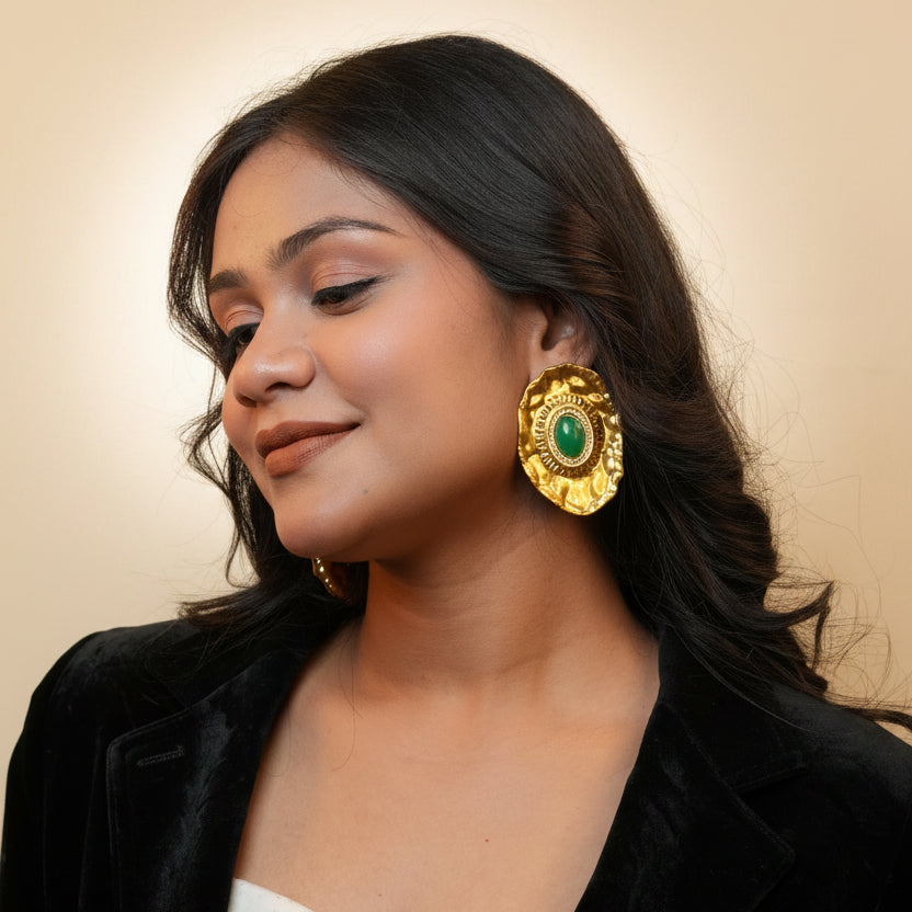 Glint Anti-tarnish Earrings (Green)