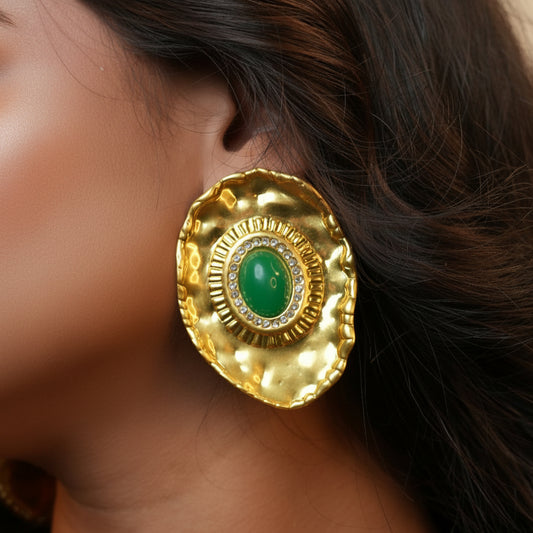 Glint Anti-tarnish Earrings (Green)