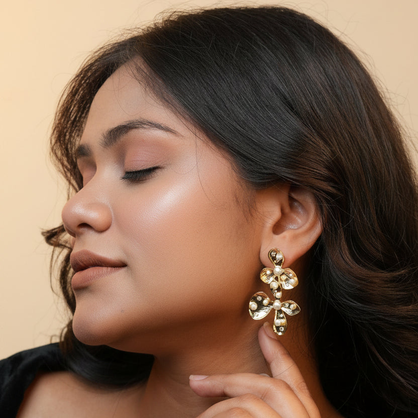 Flower Pearl Anti-tarnish Earrings