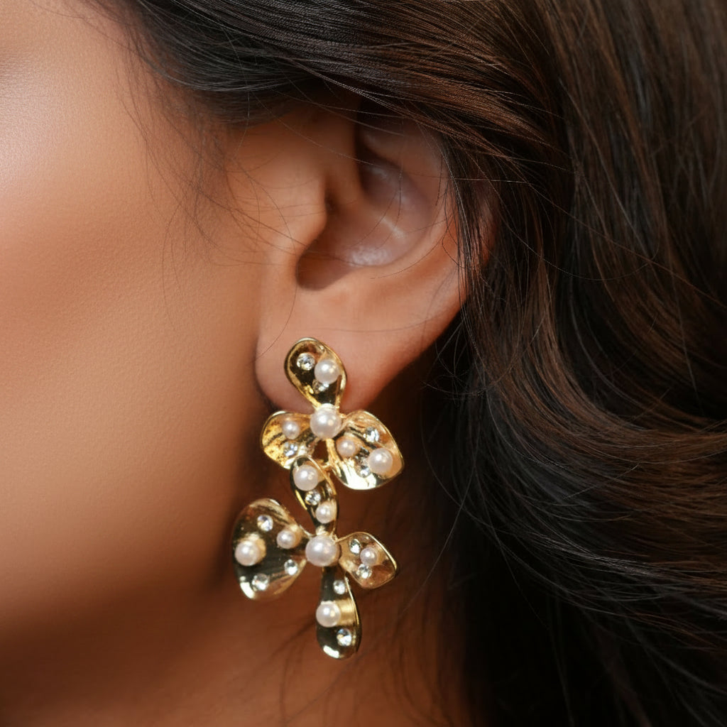 Flower Pearl Anti-tarnish Earrings