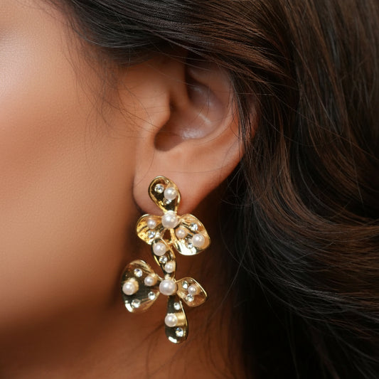 Flower Pearl Anti-tarnish Earrings