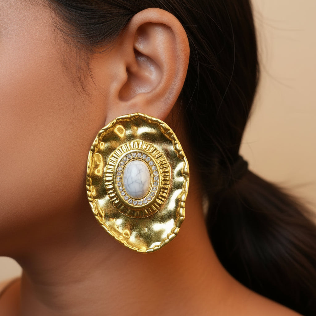 Glint Anti-tarnish Earrings (White)