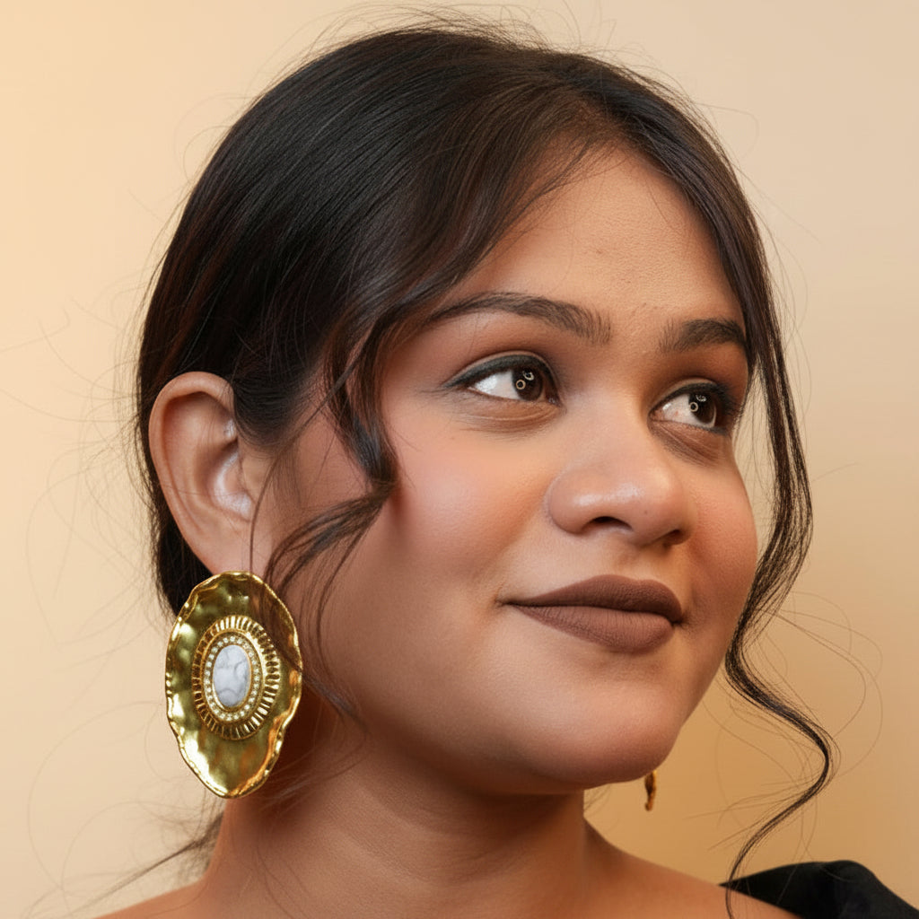 Glint Anti-tarnish Earrings (White)