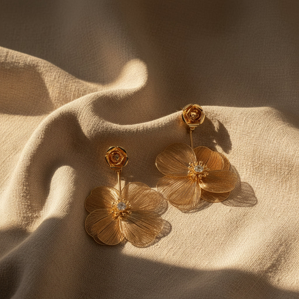 Golden Rose Earrings