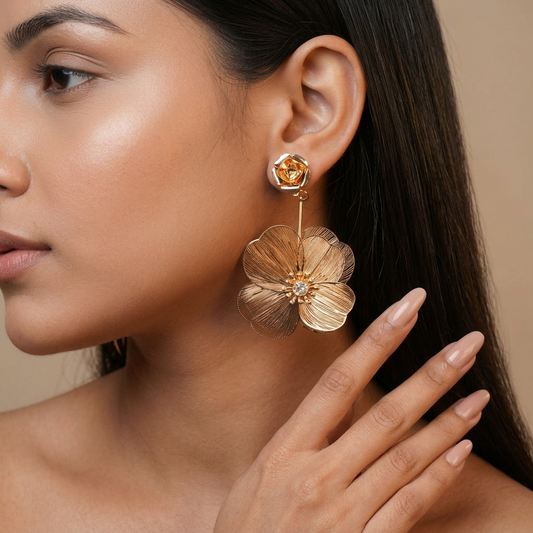 Golden Rose Earrings