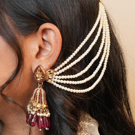 Maira Chain Earrings (Pink)