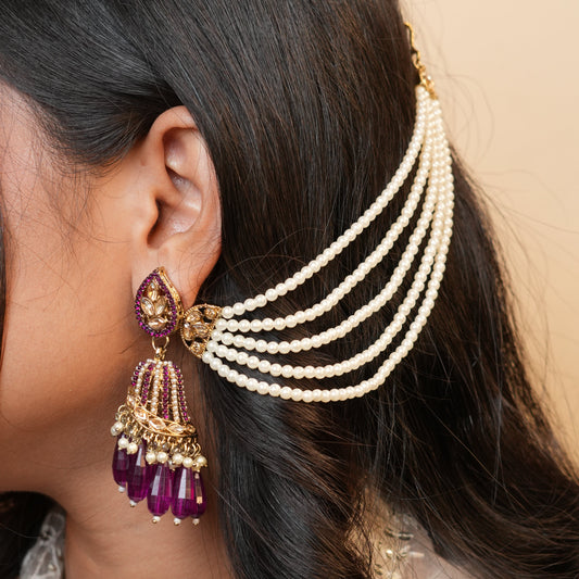 Maira Chain Earrings (Purple)