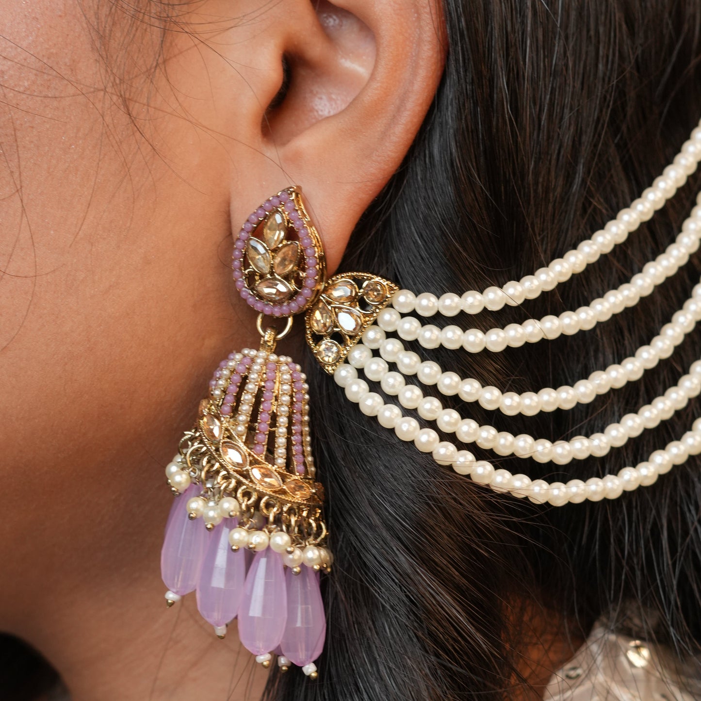 Maira Chain Earrings (Lavender)