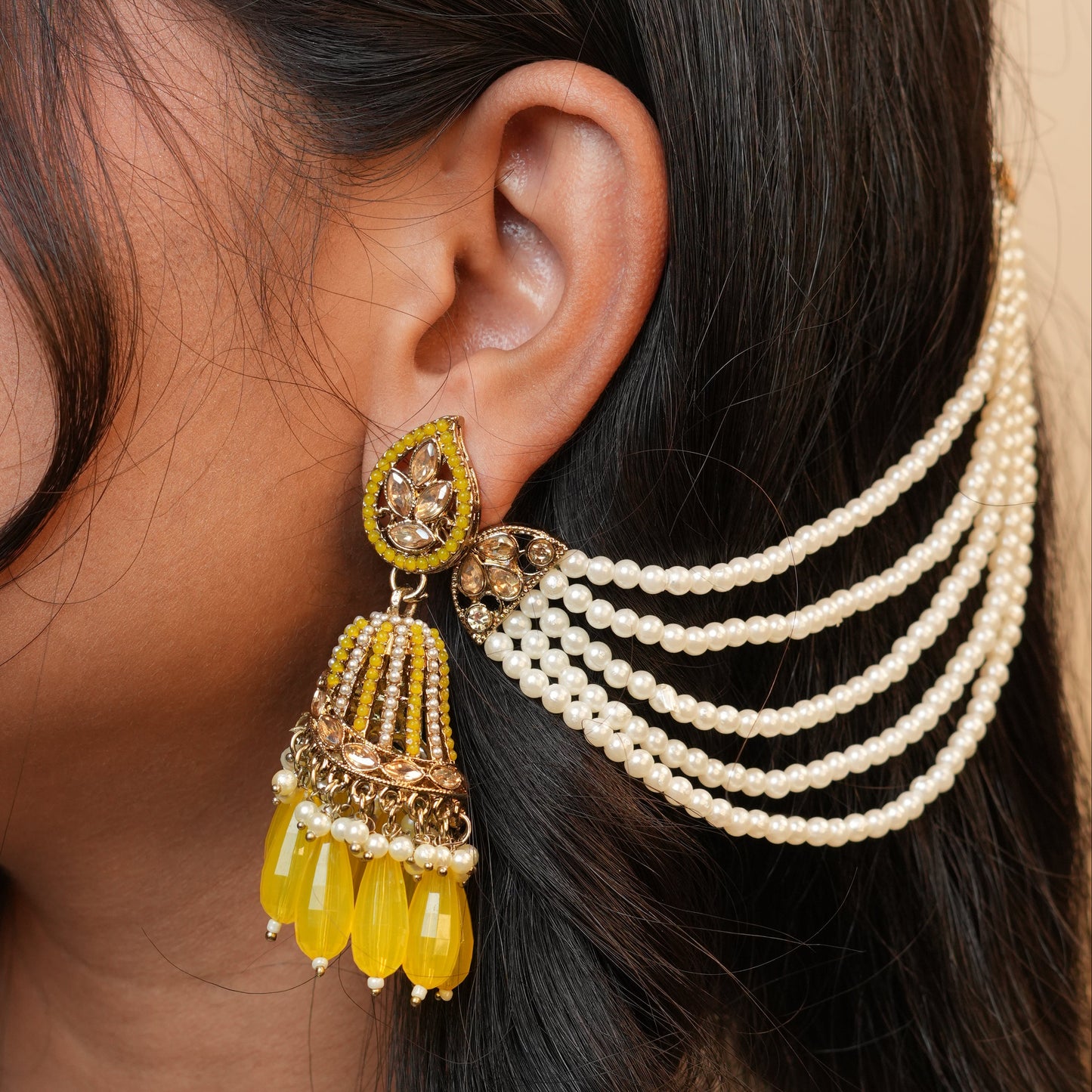Maira Chain Earrings (Yellow)