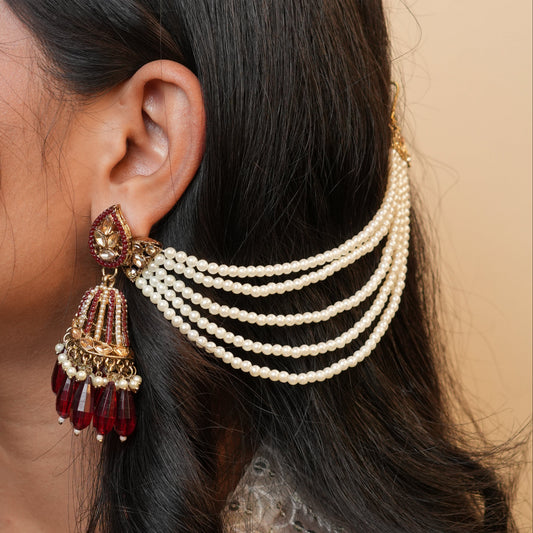 Maira Chain Earrings (Wine)