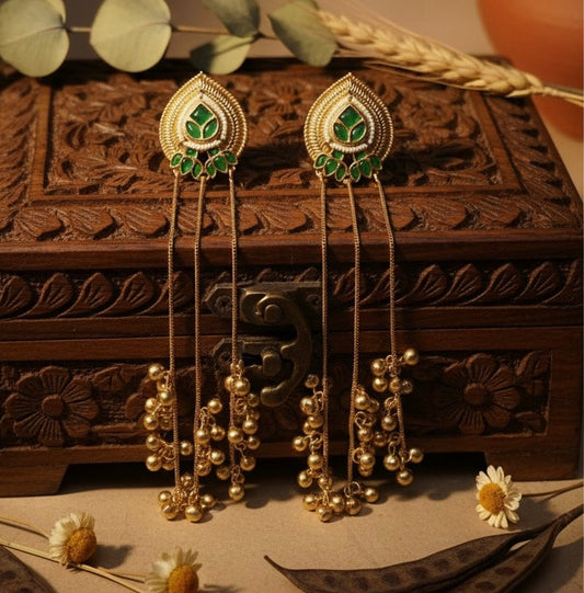 Aarohi Kashmiri Earrings (Green)