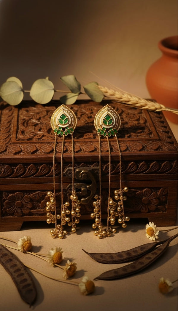 Aarohi Kashmiri Earrings (Green)