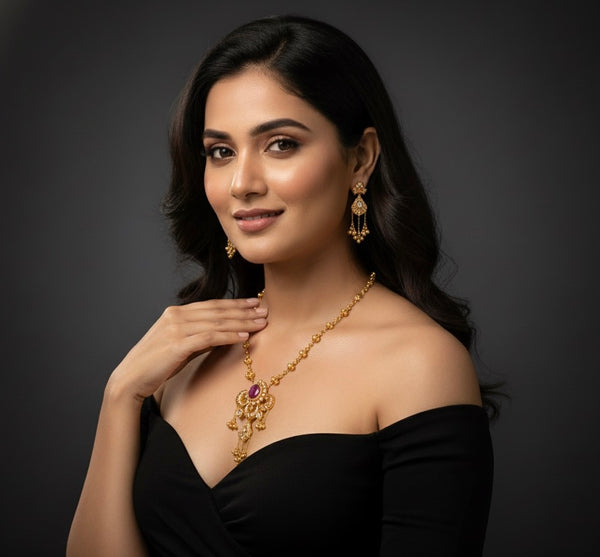 Sufi Kashmiri Necklace (Purple)