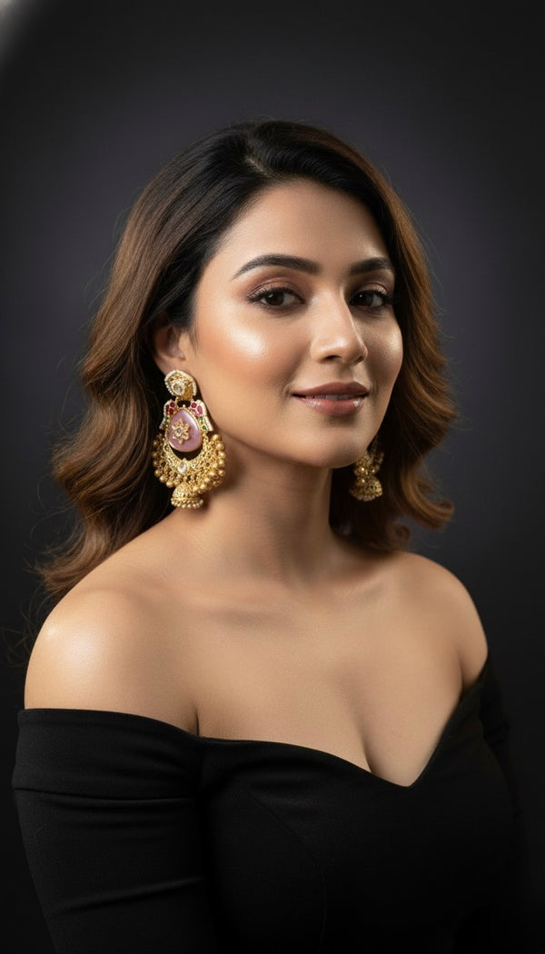 Kashvi Kashmiri Earrings (Pink)
