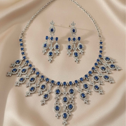 Imperial Bloom Ad Necklace (Blue)