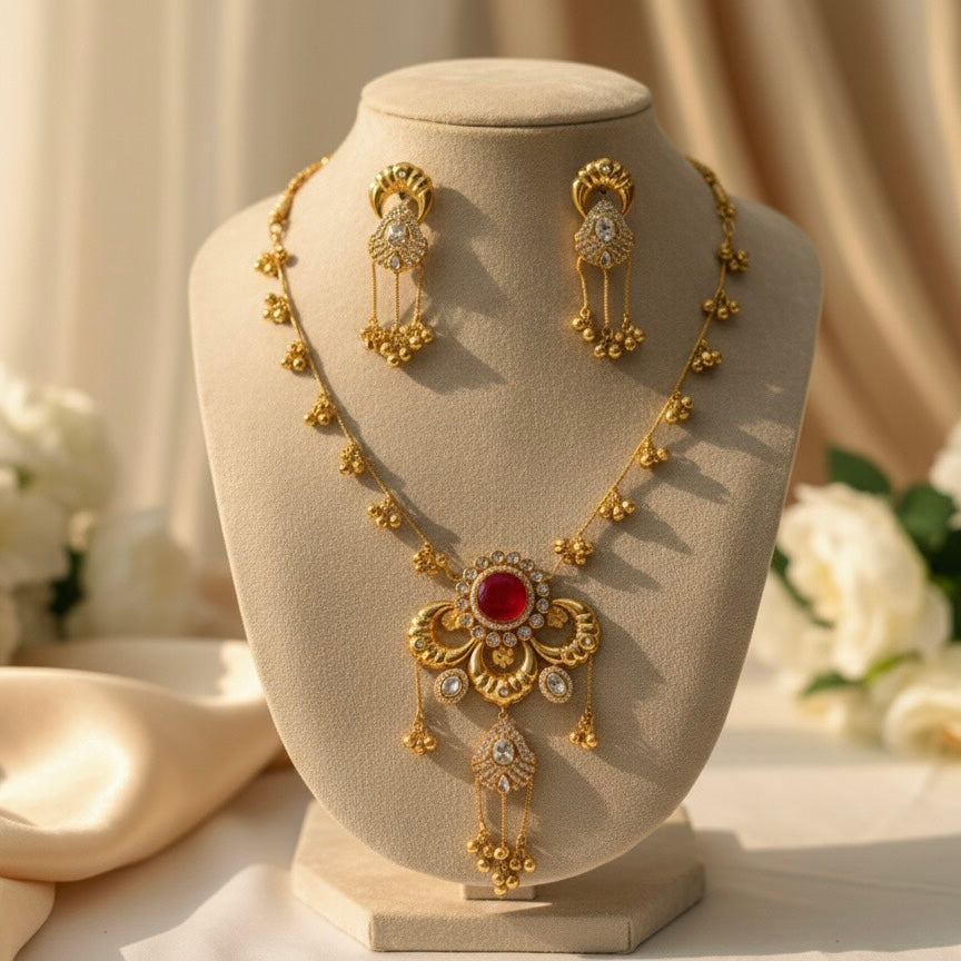 Sufi Kashmiri Necklace (Red)