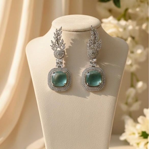 Bloomy AD Earrings (Mint Green)
