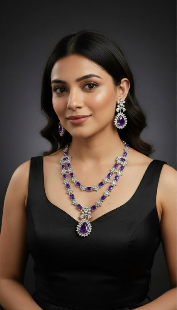 Regal Tier AD Necklace (Purple)