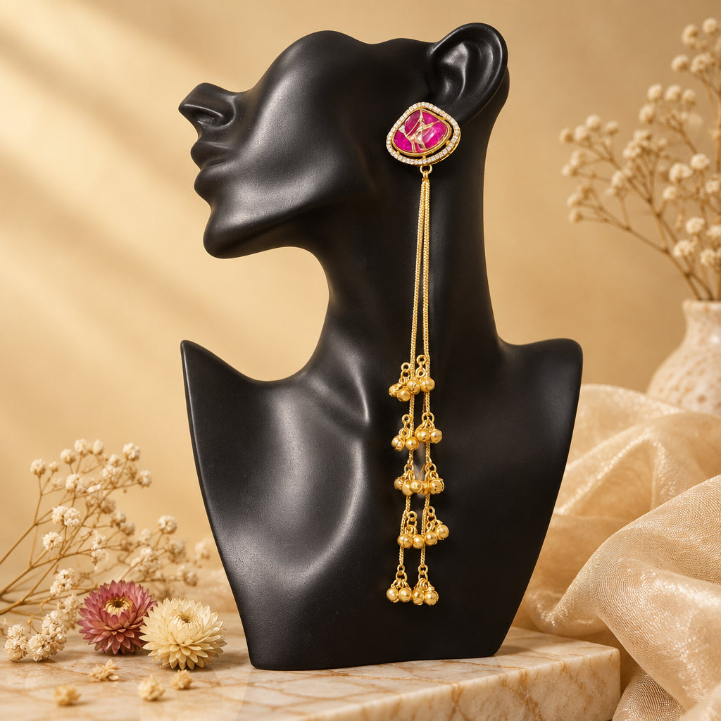 Nandani Kashmiri Earrings (Pink)