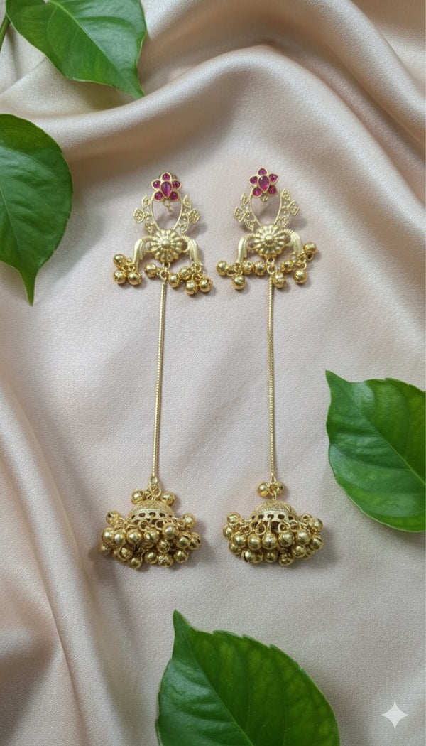 Lotus Kashmiri Earrings (Pink)
