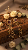 Saanvi Kashmiri Earrings(Wine)