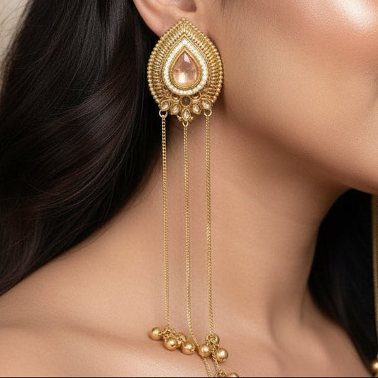 Aarohi Kashmiri Earrings (Light Pink)