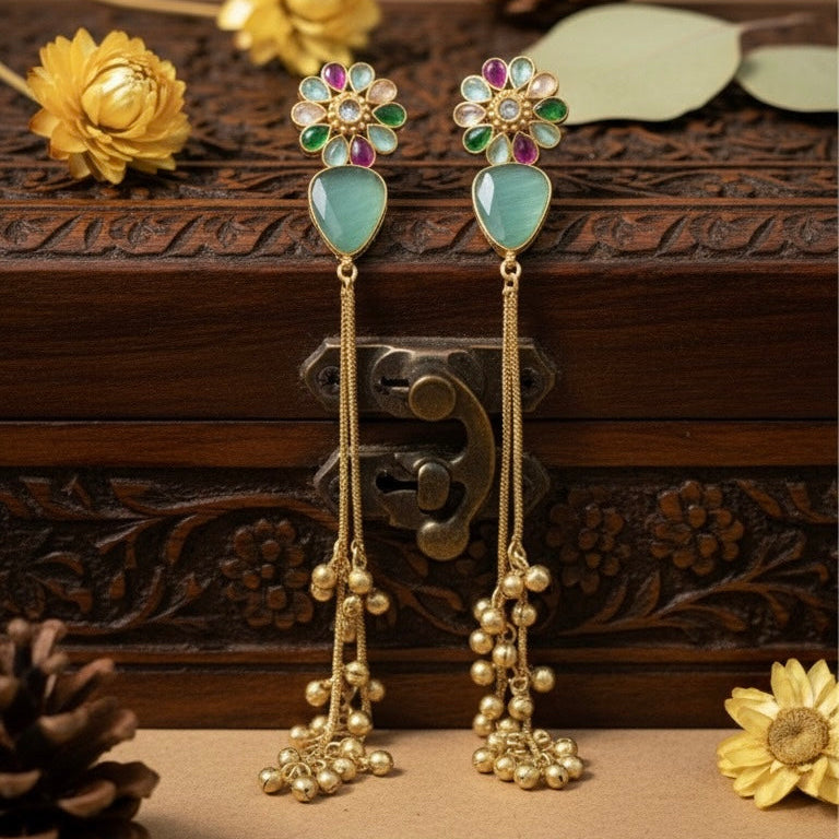 Ruhi Kashmiri Earrings (Blue)