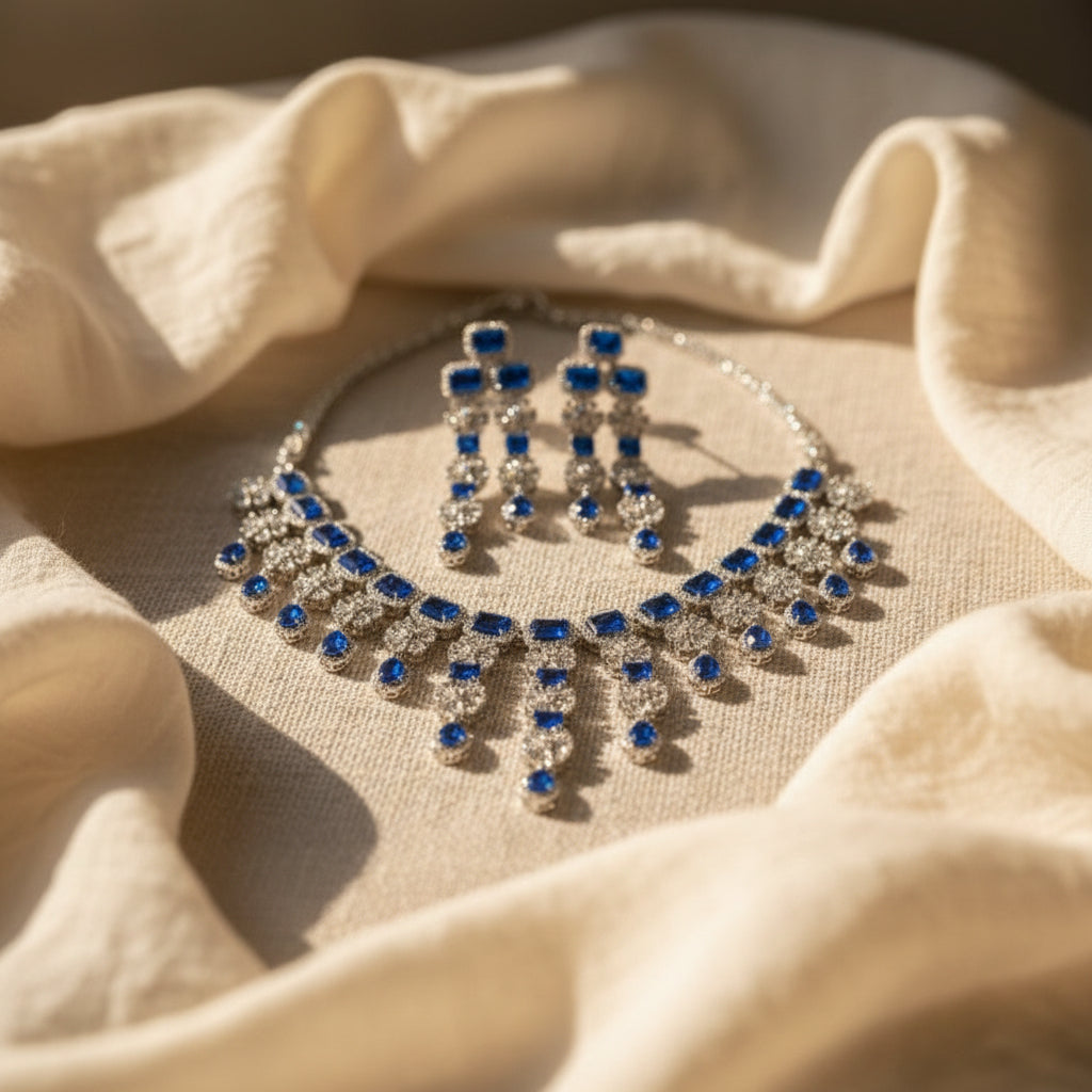 Empress Shine AD Necklace (Blue)