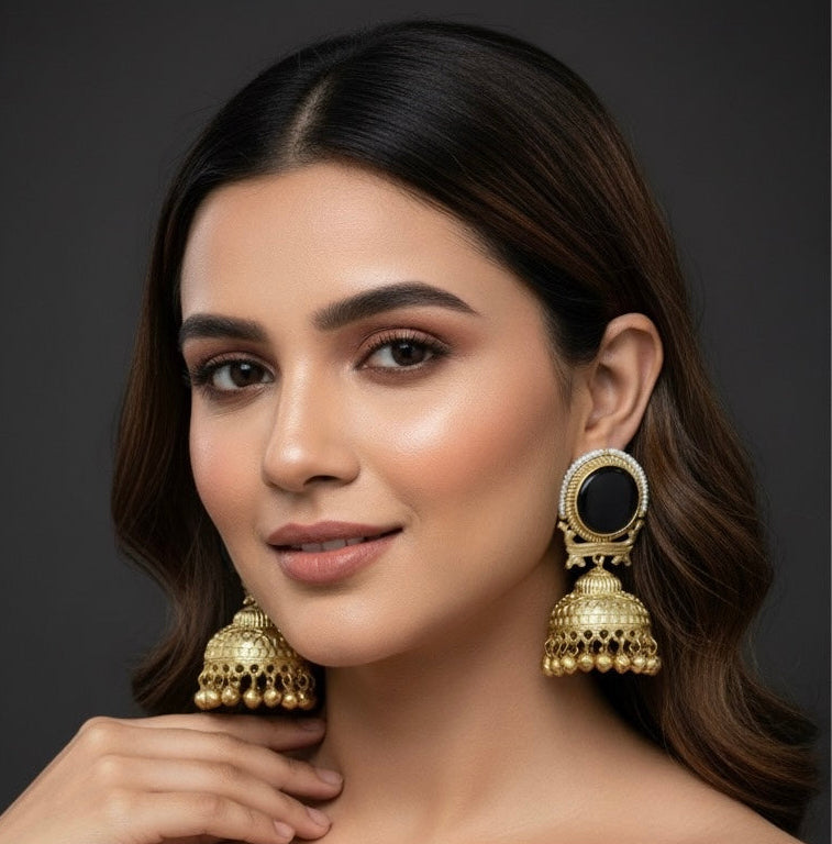 Heritage Jhumkas (Black)