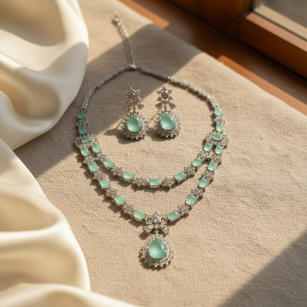 Regal Tier AD Necklace (Mint Green)