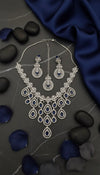 Royal Bloosom AD Necklace (Blue)