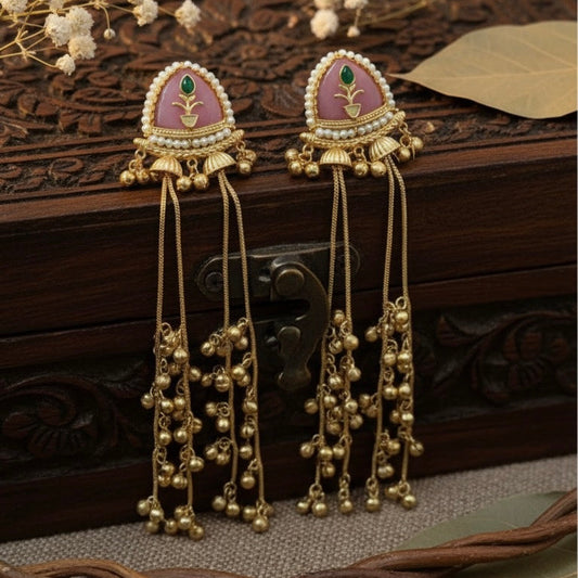 Nupur Kashmiri Earrings (Pink)